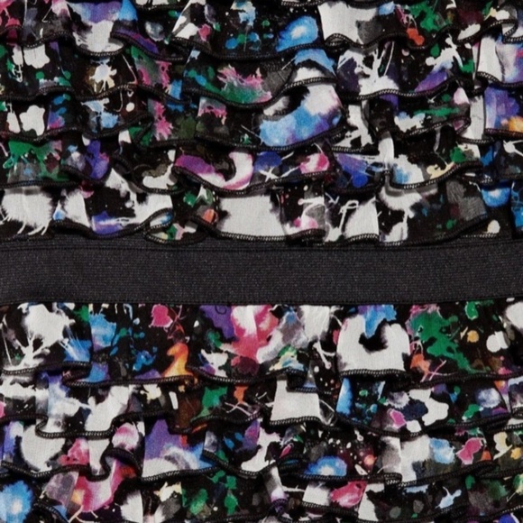 Diane Von Furstenberg Lauriston Dark Crystal Night Strapless Ruffle Dress -Large - Picture 4 of 15
